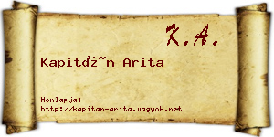 Kapitán Arita névjegykártya